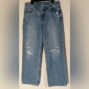 Women’s The Gap, Distressed Blue Jeans,size 12 T.